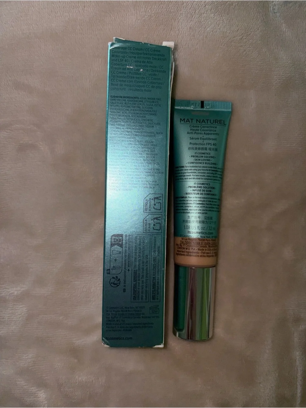 IT Cosmetics CC Natural Matte Color Correcting Pore Refining Full Coverage Cream